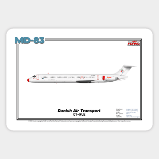 McDonnell Douglas MD-83 - Danish Air Transport (Art Print) Sticker